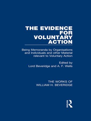 cover image of The Evidence for Voluntary Action (Works of William H. Beveridge)
